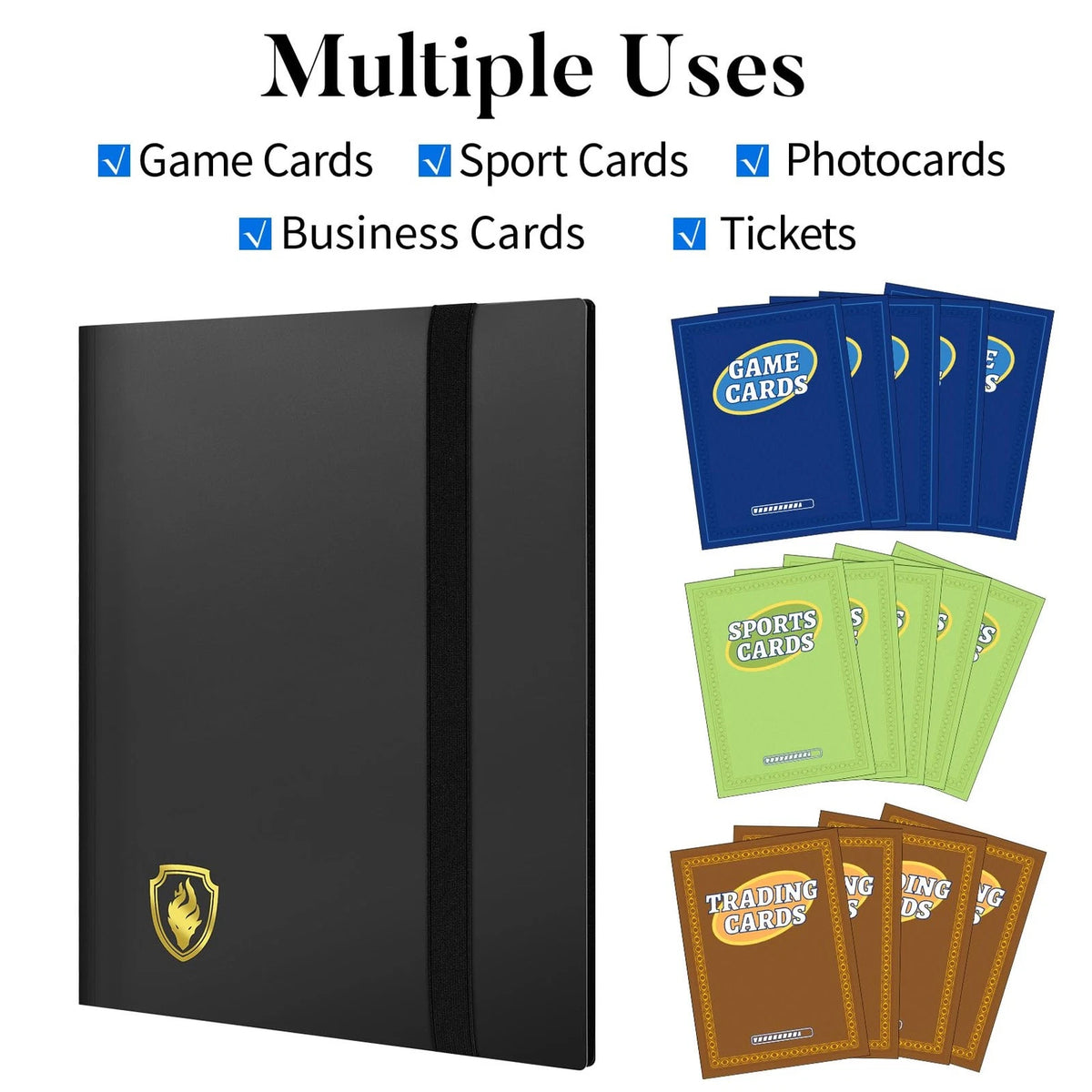 Card Binder 9 Pocket, Fabmaker 12.1 inches x 9.8 x 1.0 inches, Black