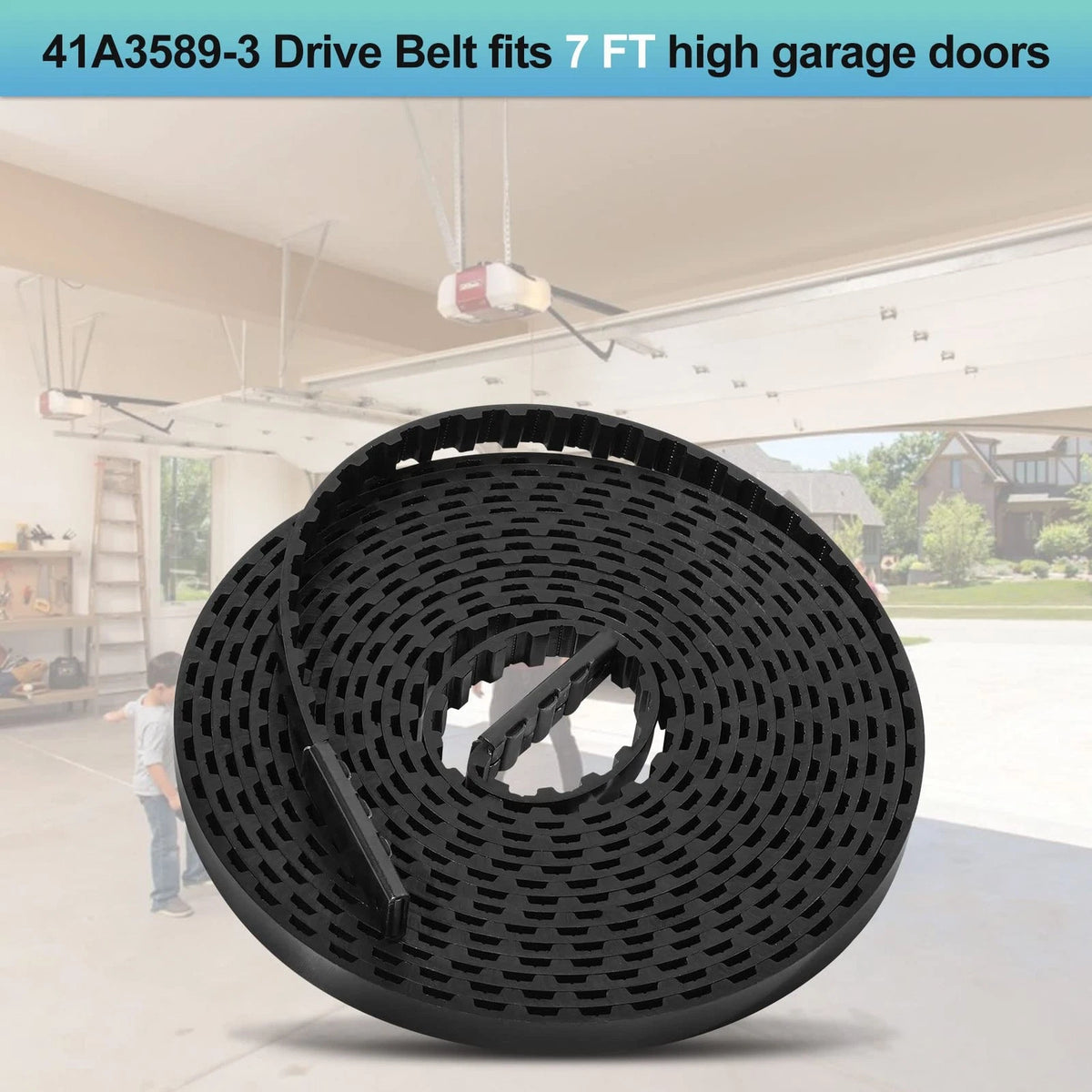 Vanesa 41A3589-3 41A3589-12 Garage Door Openers 7FT, belt is black