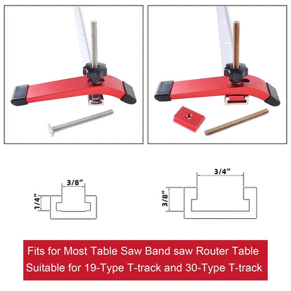 KETIPED Aluminum T-Track Hold Down Clamp With T Bolts and Slider, 6.3"L x Red