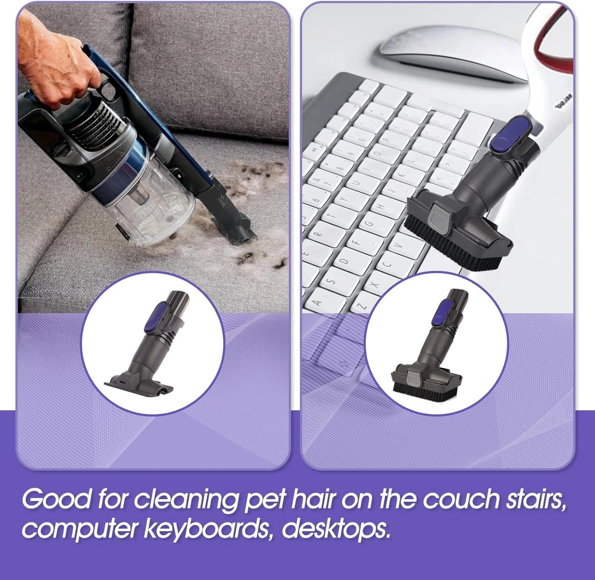 Vacuum Crevice Tool Brush 9.44 x 5.90 x 2.55 inch, 2-in-1 brush + Slit