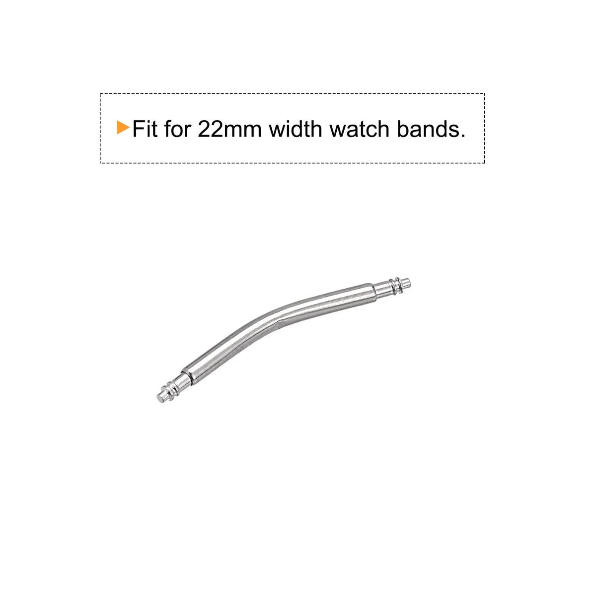 uxcell 22mm Curved Spring Bar Pins 1.8mm Dia Stainless Steel 22mm, Silver