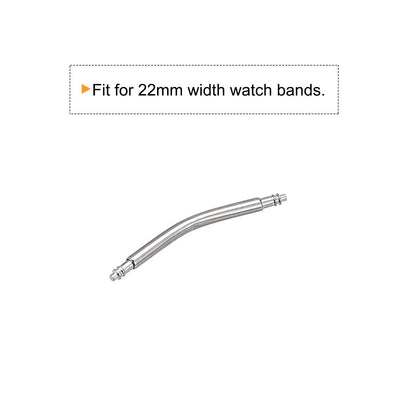 uxcell 22mm Curved Spring Bar Pins 1.8mm Dia Stainless Steel 22mm, Silver
