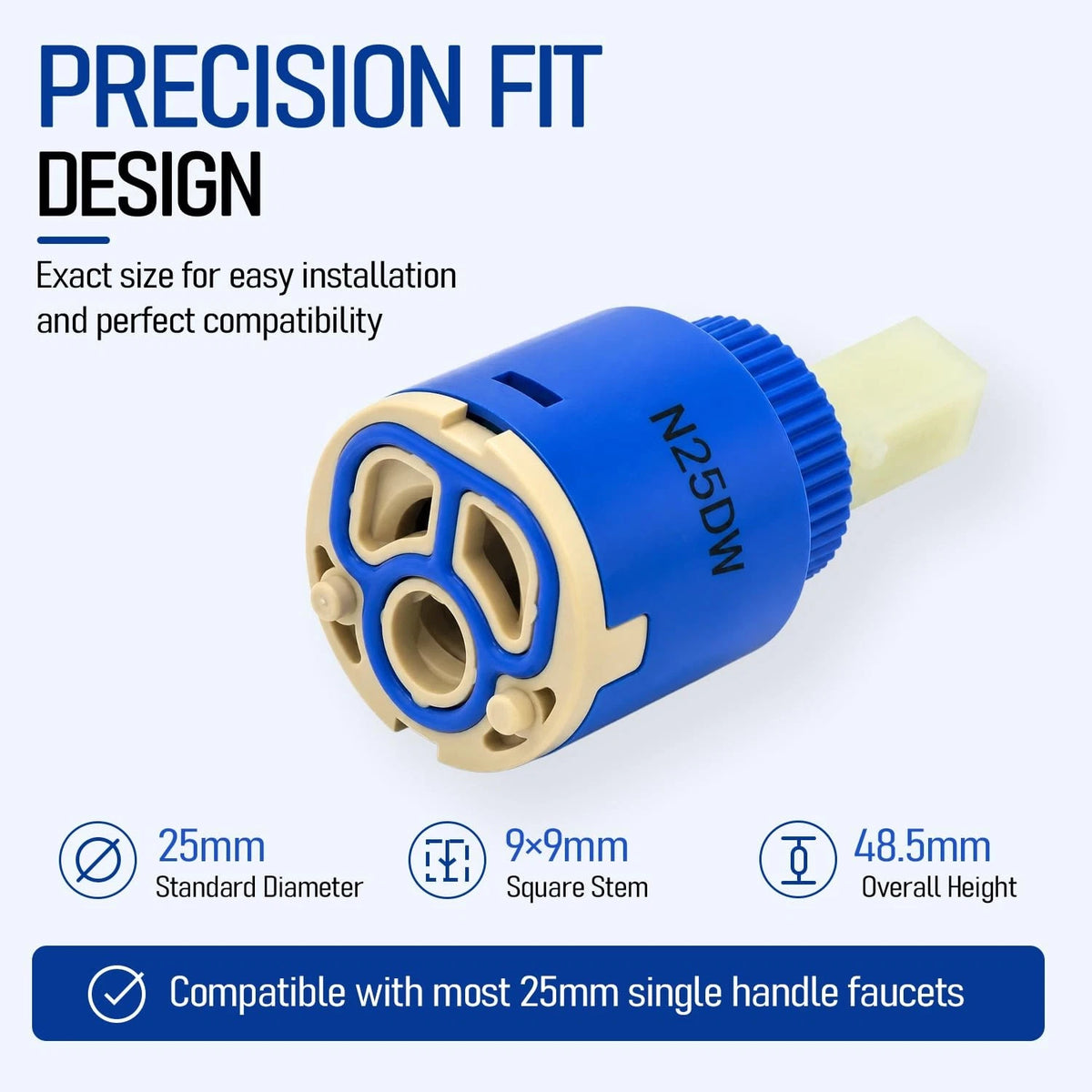 N25dw Faucet Cartridge,25mm Ceramic Cartridge Blue-N25DW