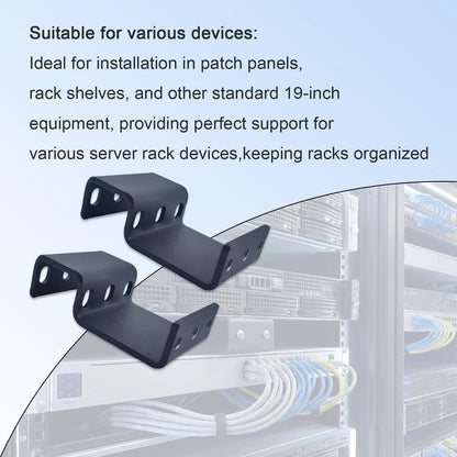 Compatible 1RU Recessed Rack Adapter-for 1.75" H x 19" W x ? D, black
