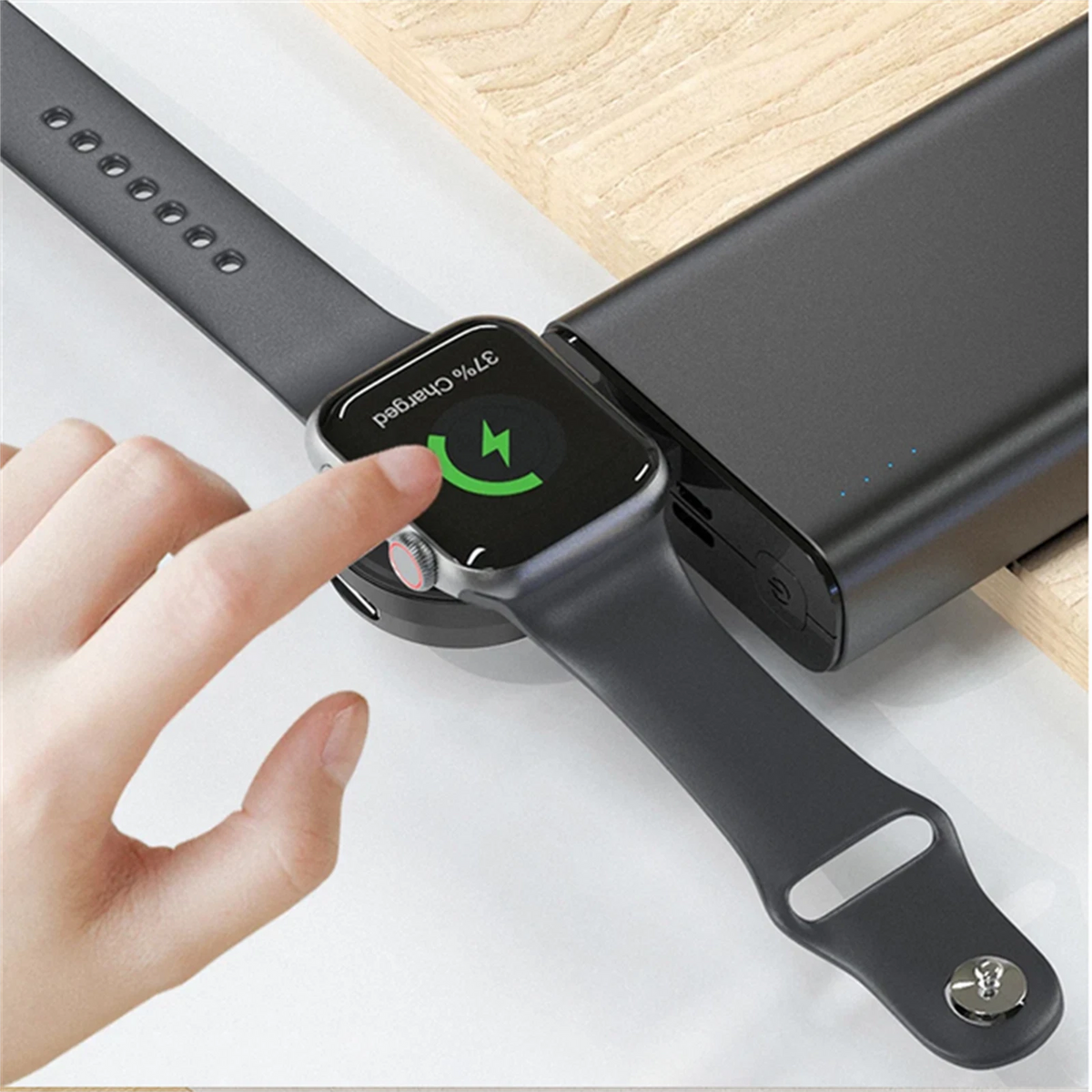 1Pc Black Wireless USB Type-C Charging Dock For Apple Watch 8 7 6 5 4 3 2 1