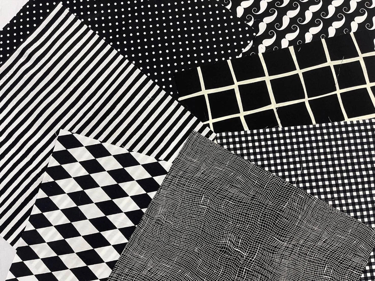 Amornphan  Printed Black Series Cotton Bundles Quilting Fabric for
