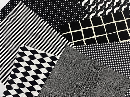 Amornphan  Printed Black Series Cotton Bundles Quilting Fabric for