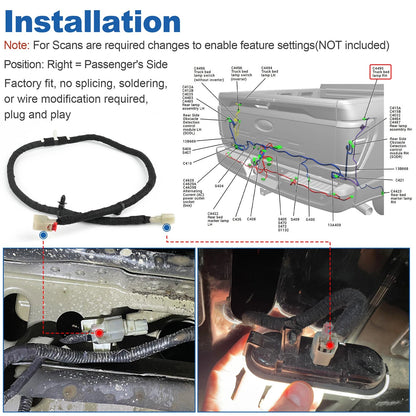 Truck Bed Light Wiring Jumper Harness For Ford F-150 2021-2025 ML3Z-14A411-D