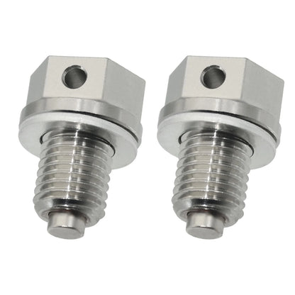 2Pcs MP01 M12 x 1.5 Engine Magnetic Oil Drain Plug with Gasket, Silver