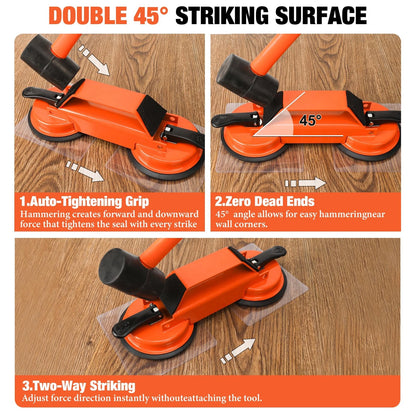 Floor Gap Fixer Tool for Floating Floors, Dual Suction Cup Flooring Repair...