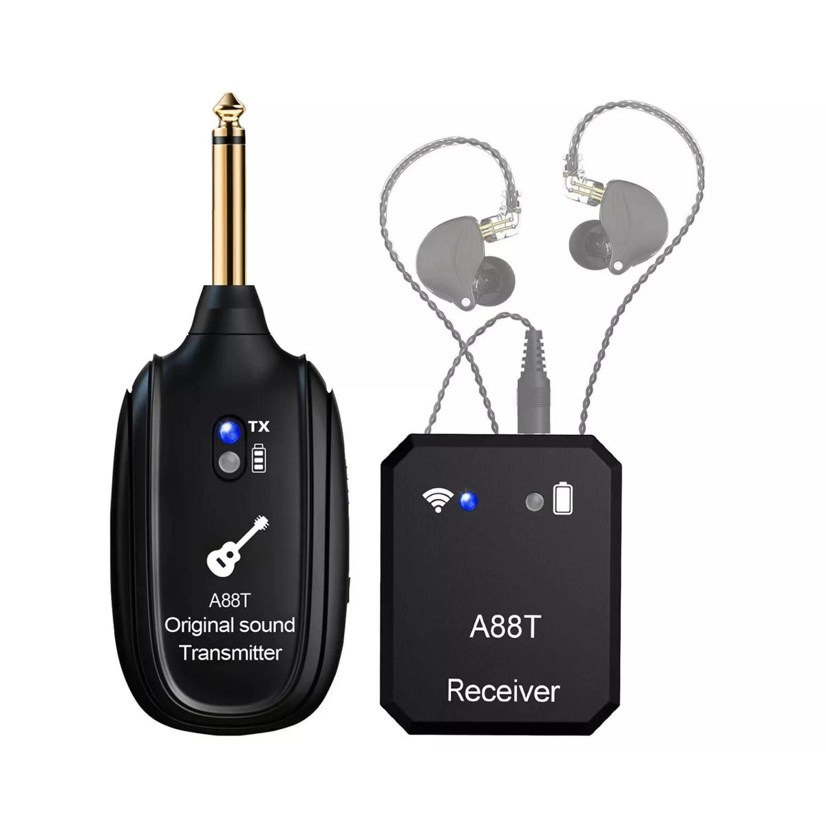 Rechargeable Wireless 2.4GHz In-Ear Monitor IEM System Transmitter Receiver Set