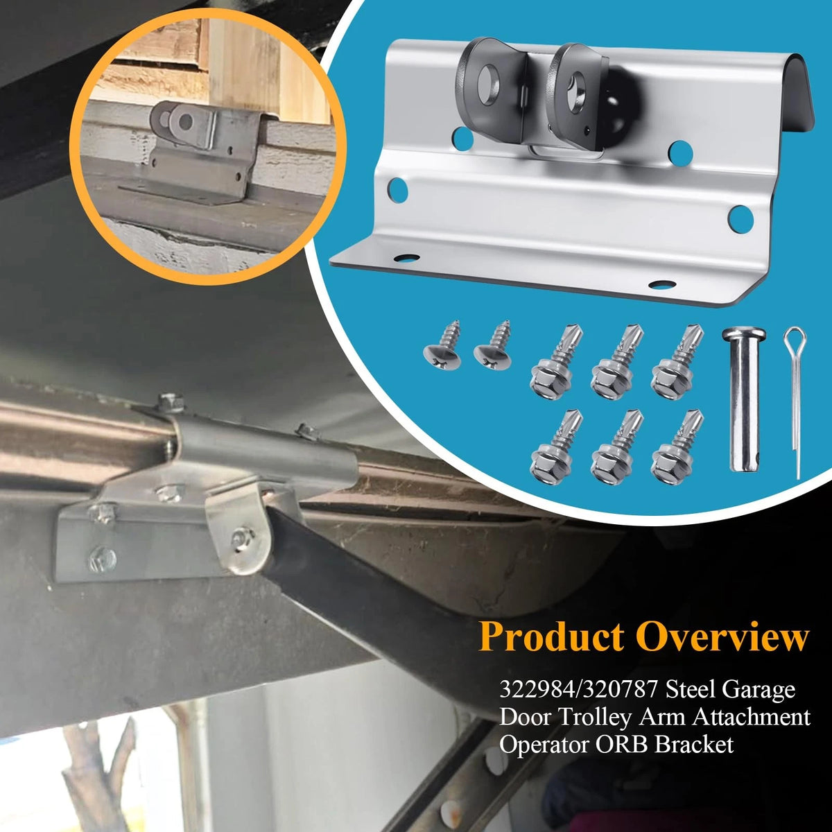 322984/320787 Garage Door Trolley Arm Attachment Operator Orbital Metallic