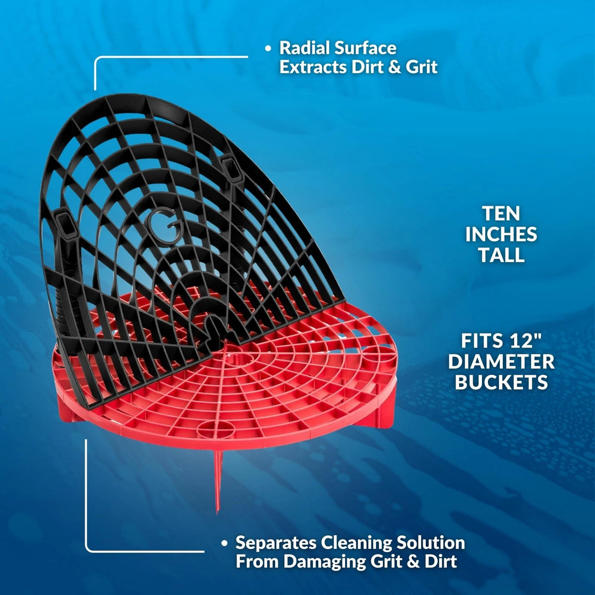 The  Grit Guard Bucket Insert with Washboard Combo | Black/Red