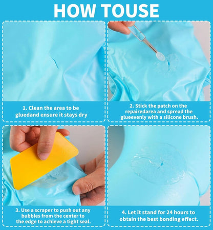 Air Mattress Patch Kit, 60ml Waterproof PVC Glue for Vinyl Pool Transparent