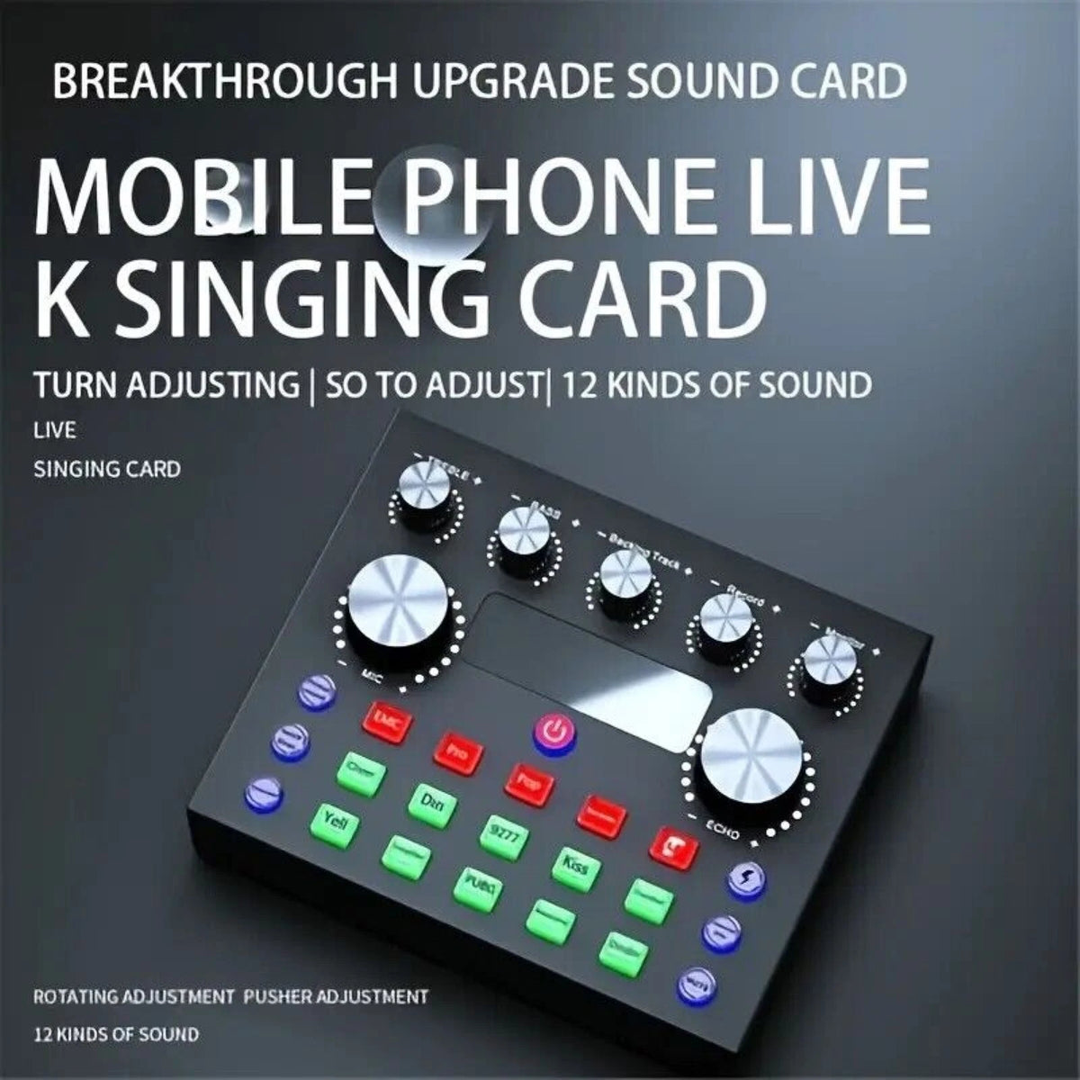 Multi-function V8S Sound Card W/Rich Sound Effect Live Broadcast Audio Equipment