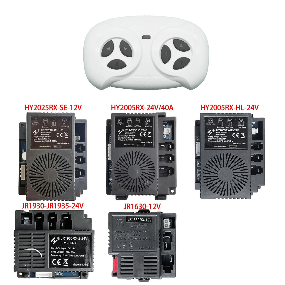 JR1602FCC 2.4Ghz Bluetooth Remote Control for Power Wheels,Remote white