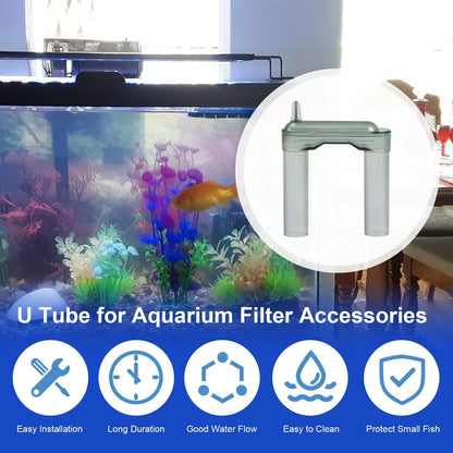 HEBRAR Aquarium Filter Intake Extension Tube, U Tube Compatibility with Clear
