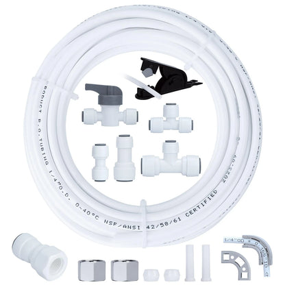 Refrigerator Water Line Kit - 1/4" Tubing 25ft Kit, White
