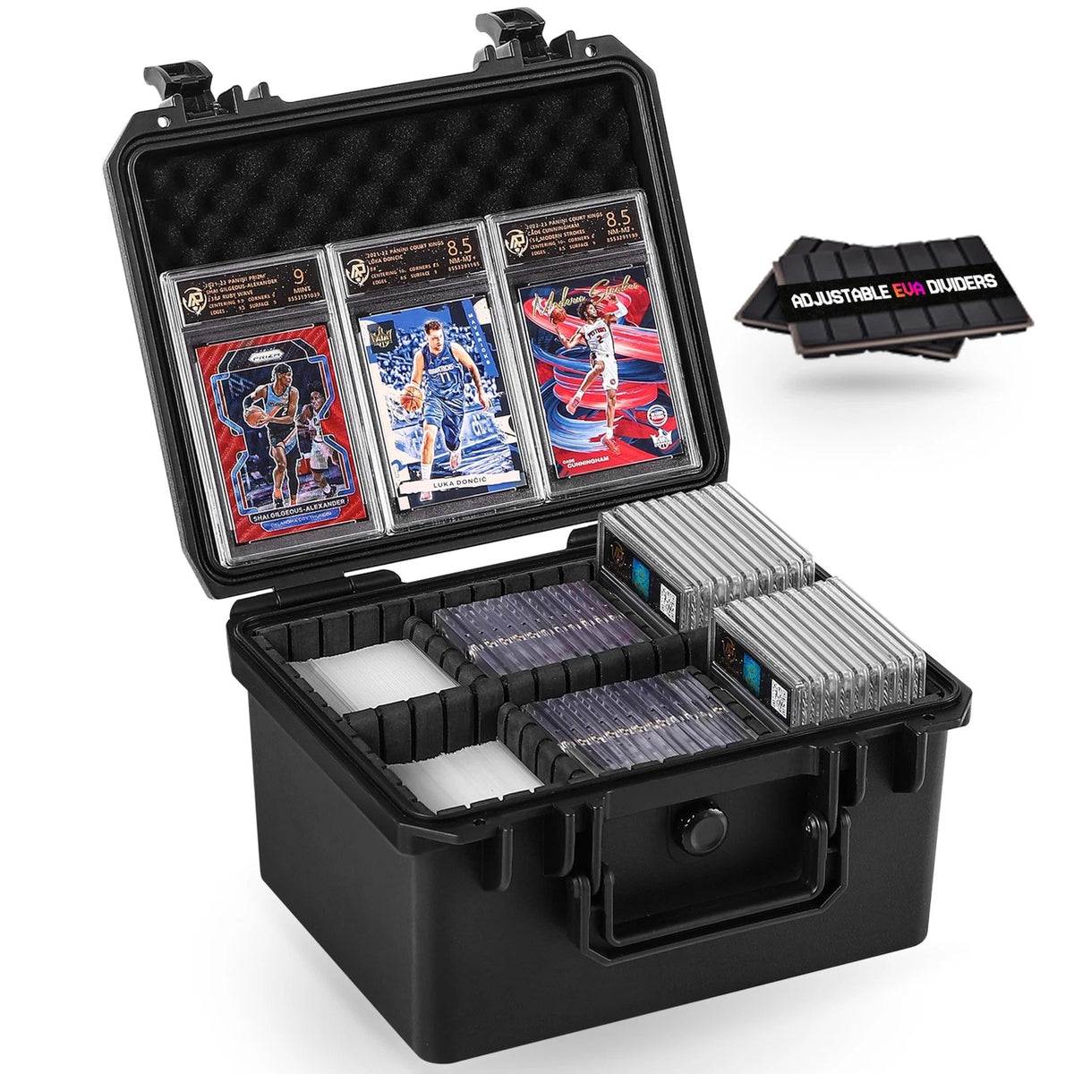 Card Cases for Sport Trading Small, 6 Adj-Zones/ Fits H≤5.6" Card&Sleeve