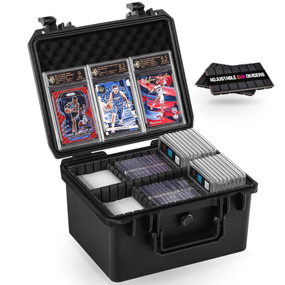 Card Cases for Sport Trading Small, 6 Adj-Zones/ Fits H≤5.6" Card&Sleeve