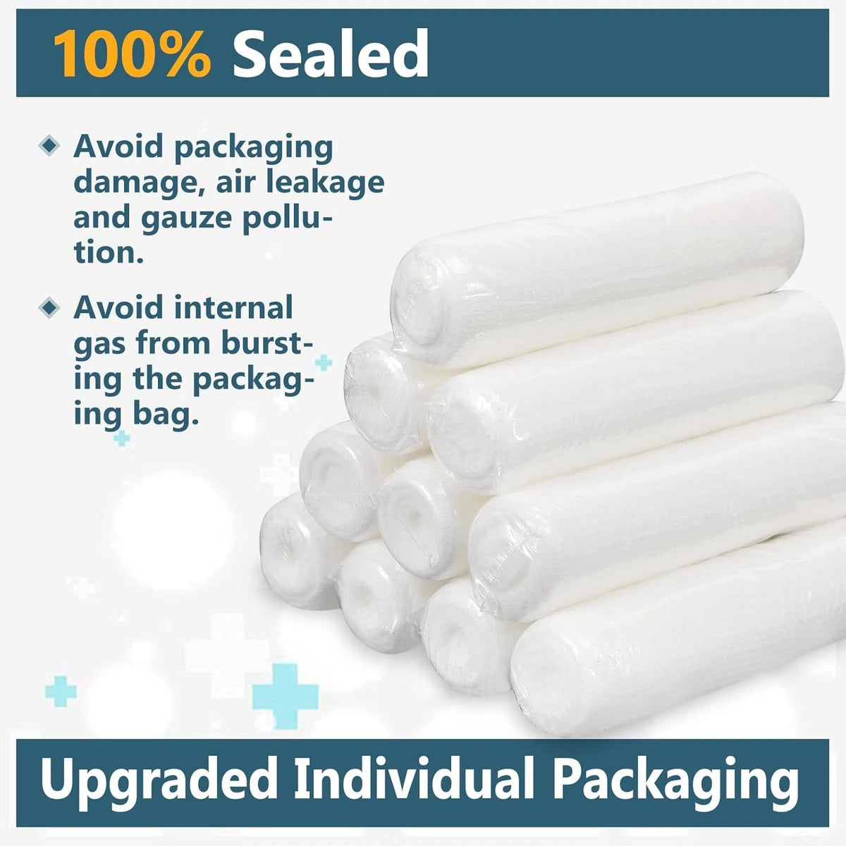 32 Pack Gauze Rolls, 4 in x 4.1 Yards, Premium Wrap Roll for Wounds,...