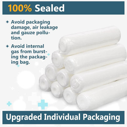 32 Pack Gauze Rolls, 4 in x 4.1 Yards, Premium Wrap Roll for Wounds,...
