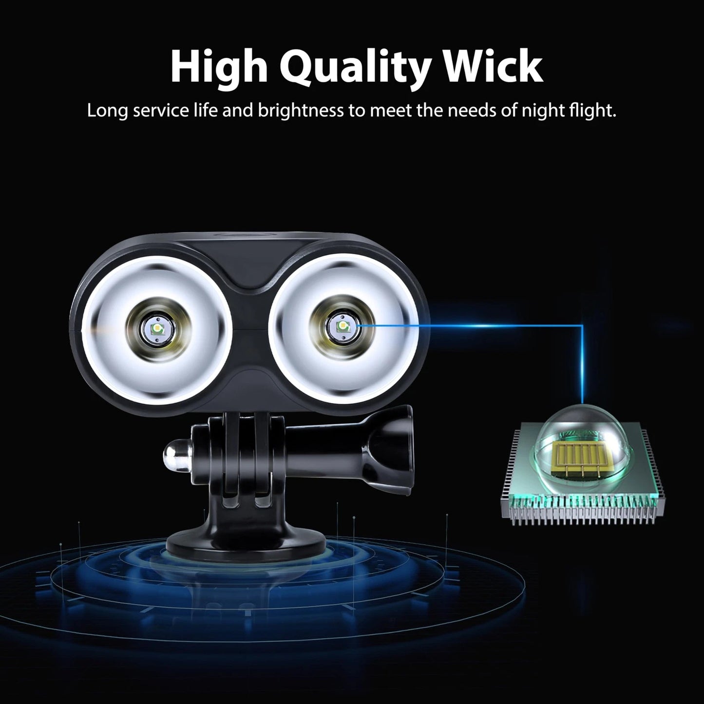 Air 3S/3 Night Lights with 1/4 Stud Screw 2.67 x 1.95 x inches, gray