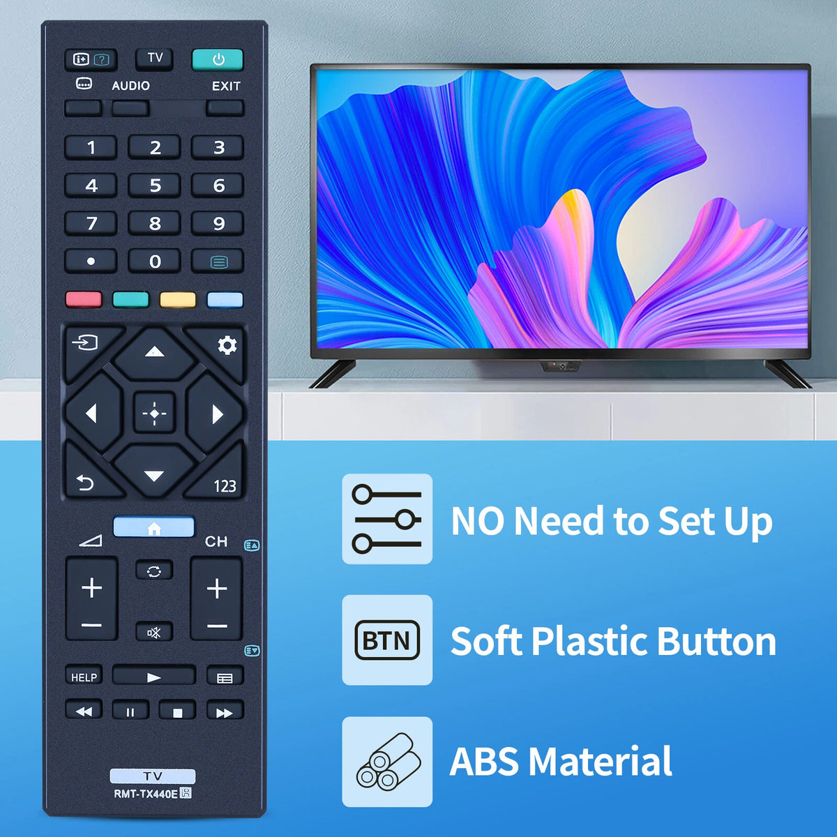 RMT-TX440E Remote Control For Sony 4Κ 8K HD TV KD-43X72K KD-75X80CK