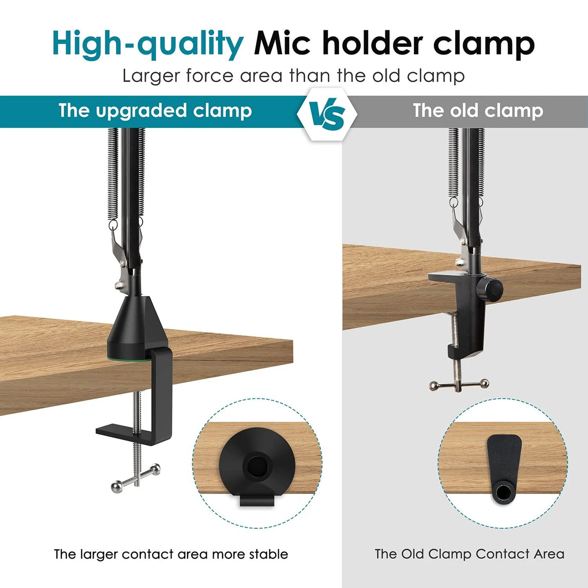 YOUSHARES Table Mount Clamp for Mic - Boom Arm Microphone Green