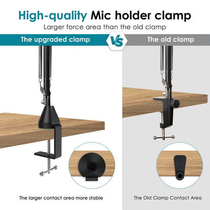 YOUSHARES Table Mount Clamp for Mic - Boom Arm Microphone Green