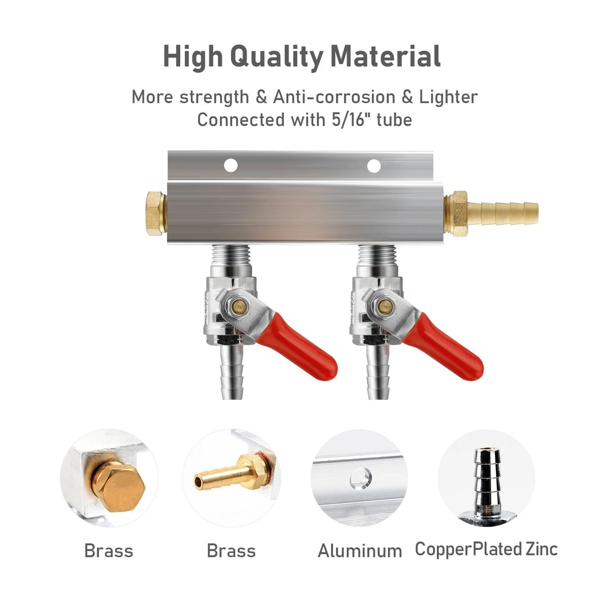 Roastove 2-Way Gas Manifold CO2 Distributor Small, 2WAY,GAS INPUT AT RIGHT