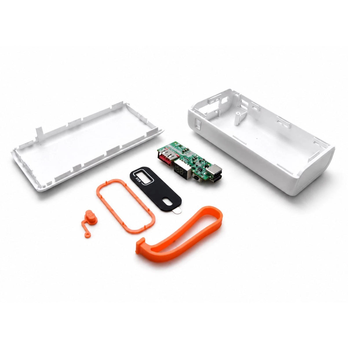 White 2 Slots 21700 Power Bank Case Cage  Durable Portable For PC/ Smartphone,