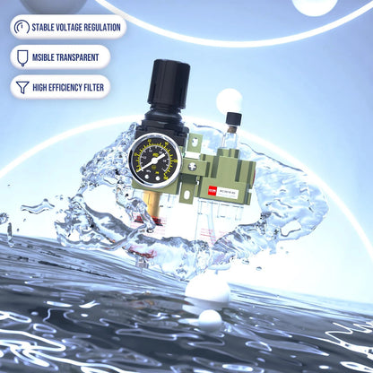 CNZG PNEU NPT 1/4 Air Regulator with Gauge,Air Compressor Water 1/4"NPT