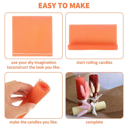 GBACHOOSE Beeswax Sheets for Candle Making, 7.8x7.8 inches, 12Color - 24PCS