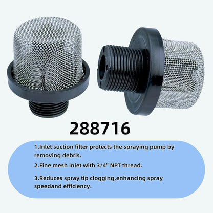 3 Pack 288716 3/4" Inlet Suction Strainers Fit for Airless 3 PACK 288716
