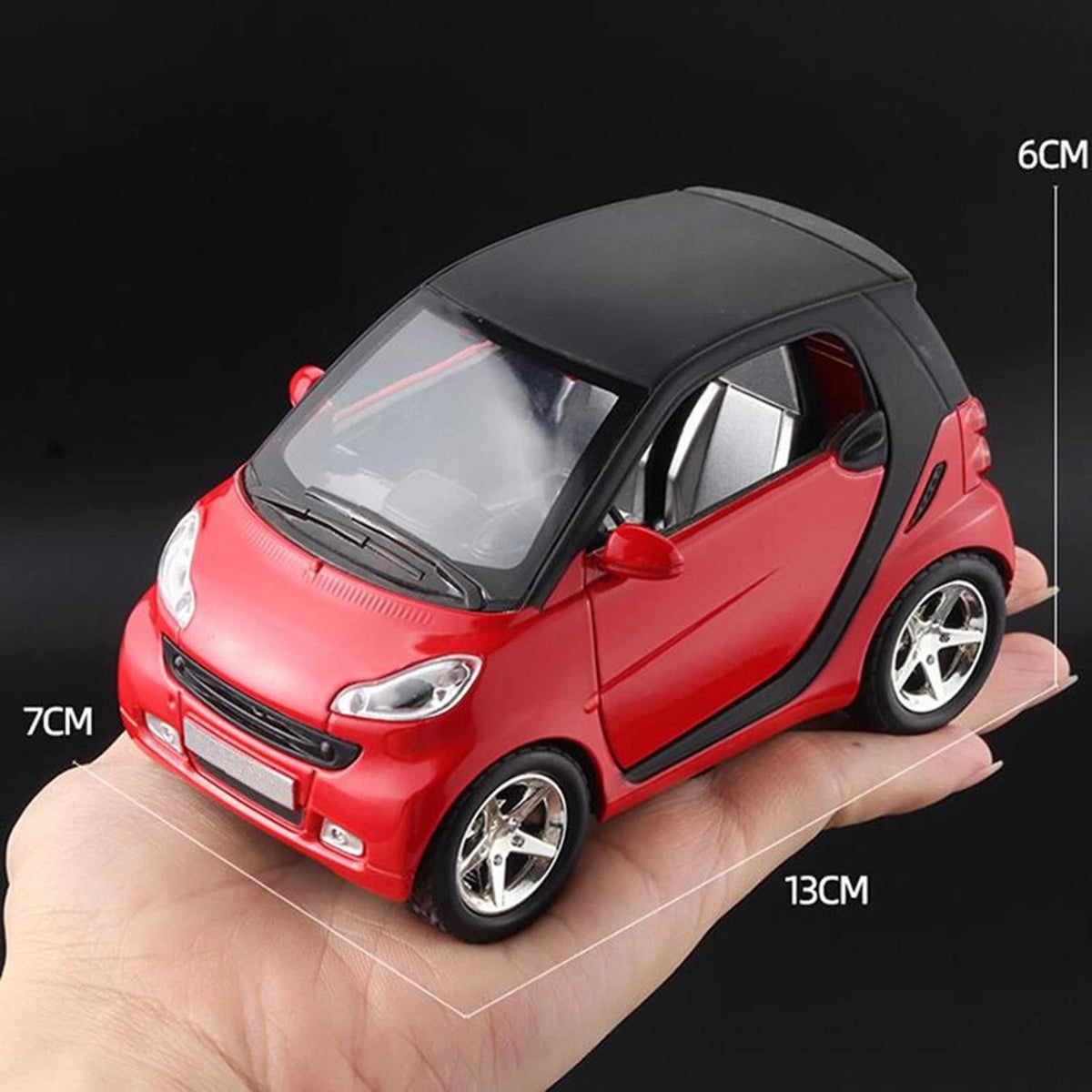 1:32 Red Model Car Toy Vehicle Kid Gift With Sound&Light Effect For Smart ForTwo