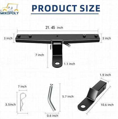 MIXOPOLY Golf Cart Trailer Hitch for EZGO TXT/Medalist Gas and Electric Black