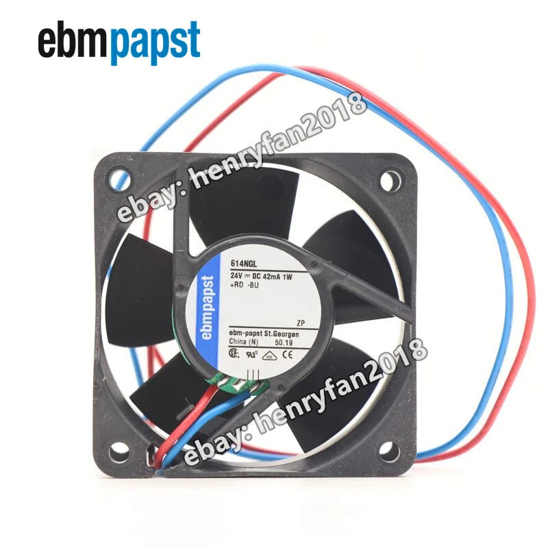 Ebmpapst 614NGL Axial Cooling Fan DC 24V 1.0W  60*60*25MM 42mA Control Box Fan
