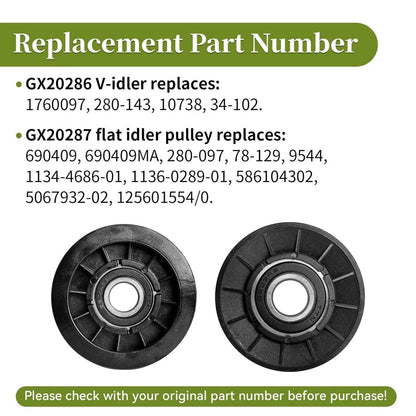 1Set V-Idler Pulley & Flat Idler Pulley For John Deere Lawn Mower Replace Parts