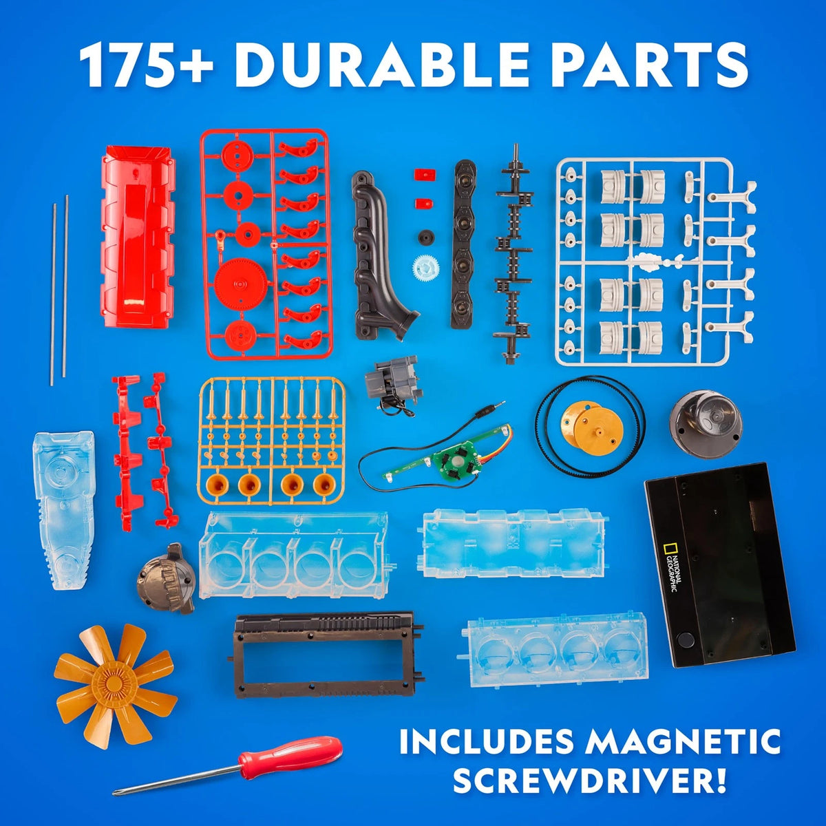 National Geographic 4-Cylinder Engine Building Kit – One Size, Multicolor