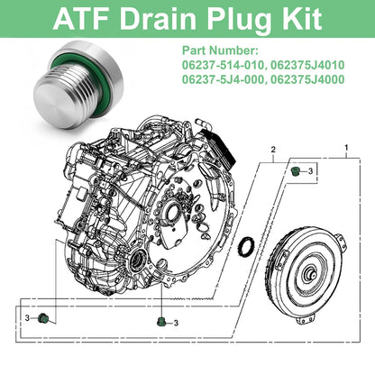 ATF Fill Plug Kit For Honda Odyssey Ridgeline 9-Speed Automatic Transmission