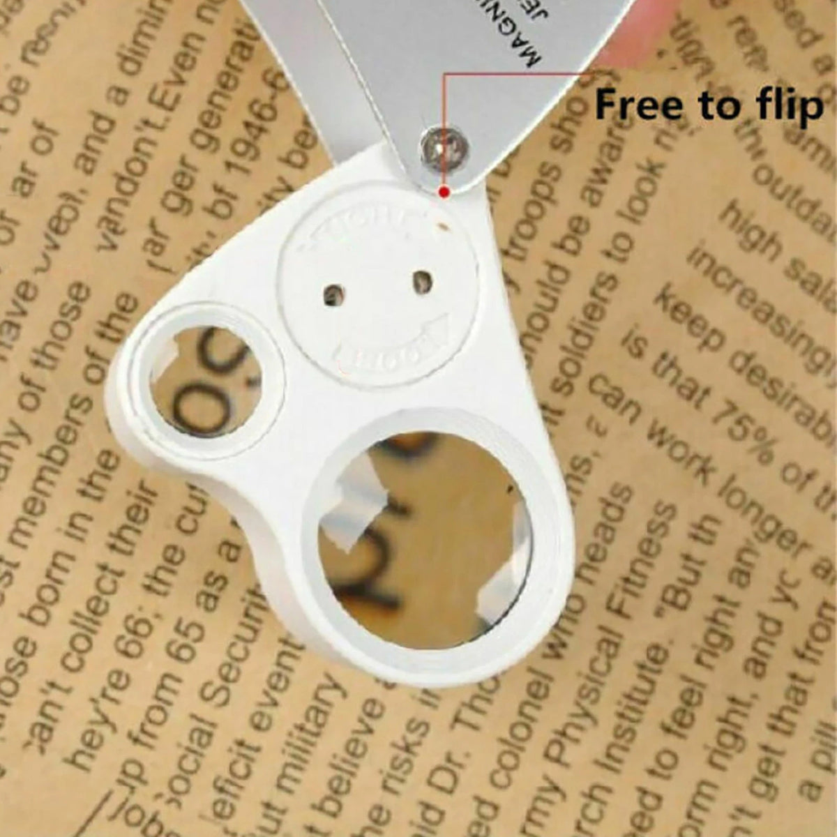 Protable 30x 60x Jeweler Loupe Dual lenses Band Light Antique geology Magnifier
