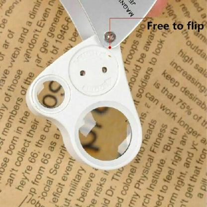 Protable 30x 60x Jeweler Loupe Dual lenses Band Light Antique geology Magnifier