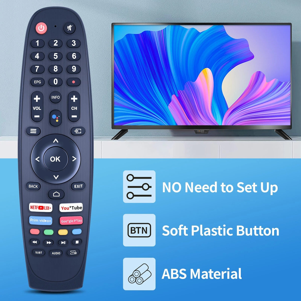 Remote Control For Caixun TV EC32V2HA EC40V2FA,for Blaupunkt for ARRQW No Voice