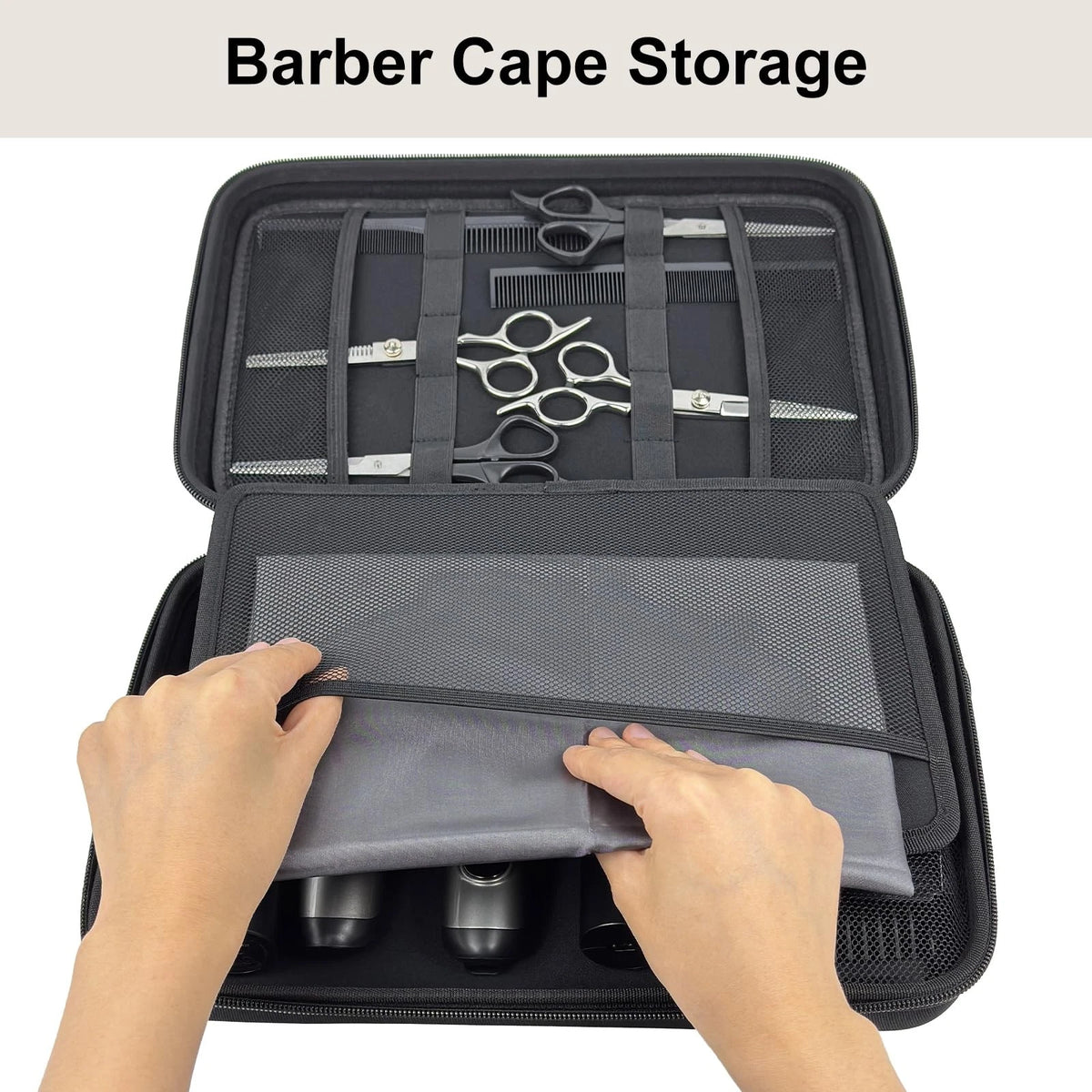 Neehows Barber Bag Hard Travel Case for Hair Clippers Large, Black