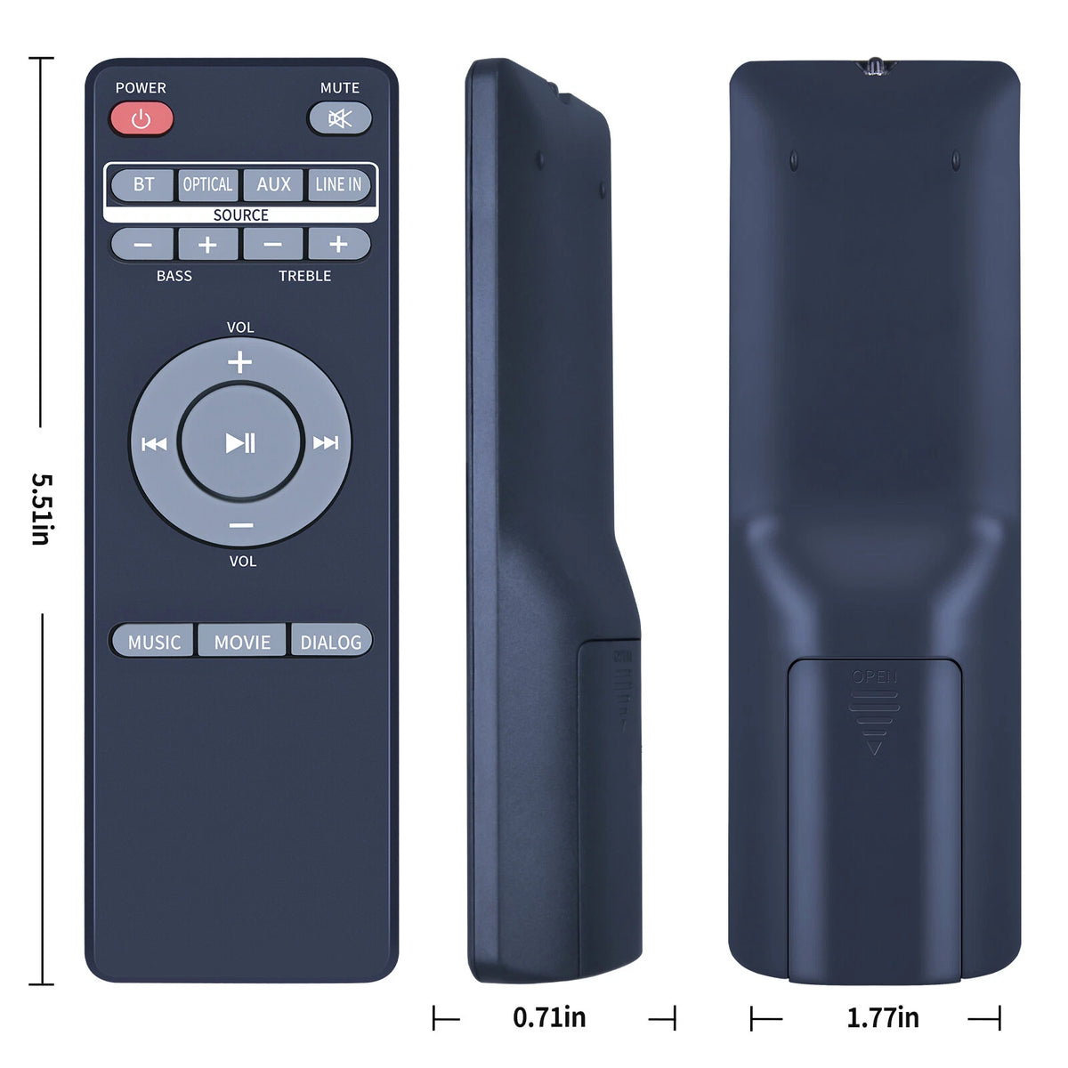 Replacement Remote Control For ilive ITB295 ITB195B ITB474B ITBSW397B Soundbar
