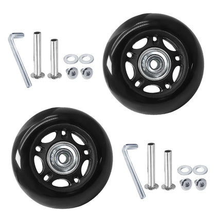 Suiwotin 2pcs 68 x 24mm Luggage Wheels, Black Rubber 68 x 24mm-2pcs,