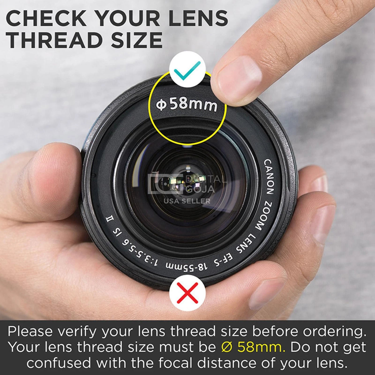 58mm 0.35X Fisheye Camera Lens Wide Angle For Canon Rebel T7 EOS 80D 77D 70D