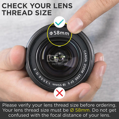 58mm 0.35X Fisheye Camera Lens Wide Angle For Canon Rebel T7 EOS 80D 77D 70D
