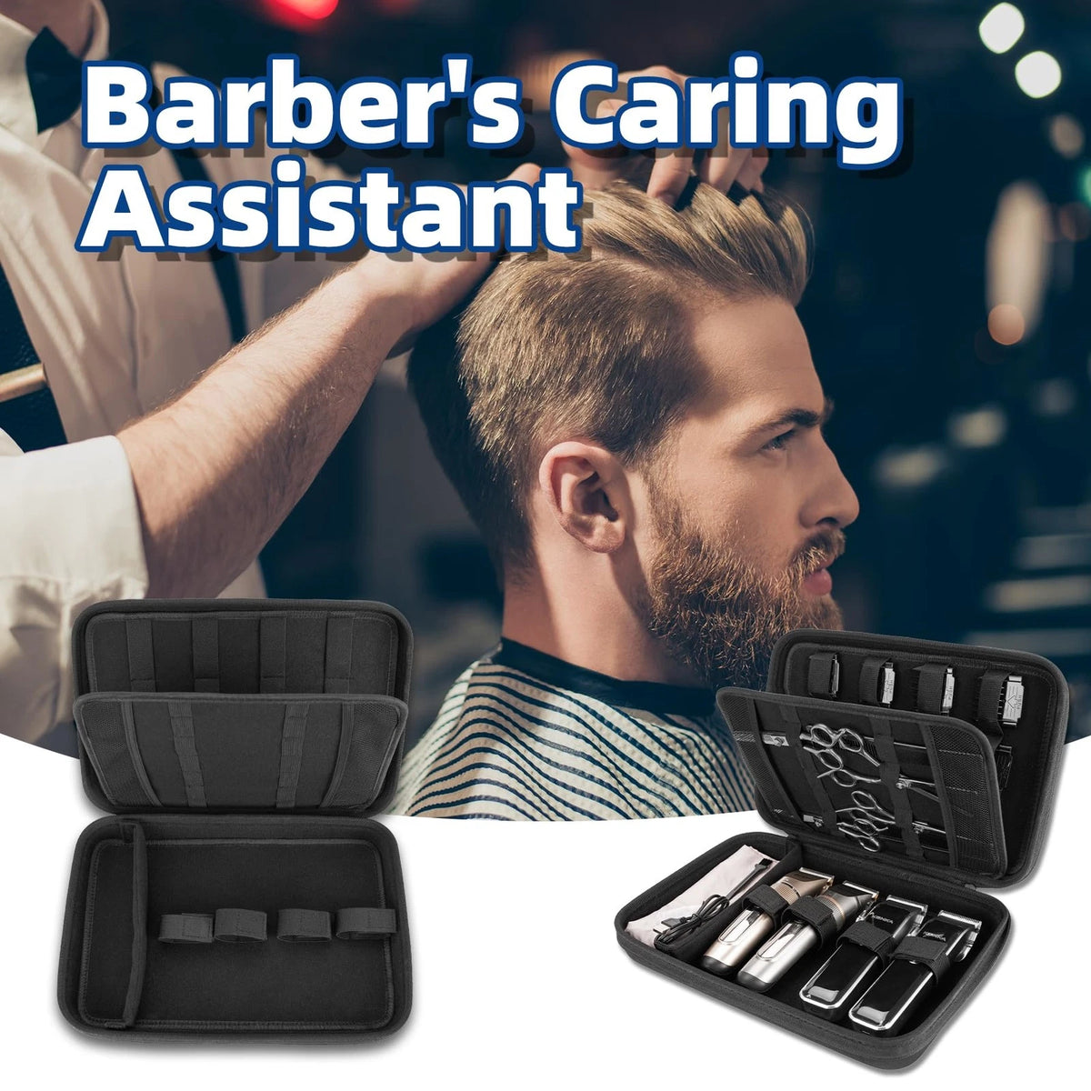 SMYV Barber Bags for Clippers and Supplies, Sturdy Clipper Large, Nylon Black
